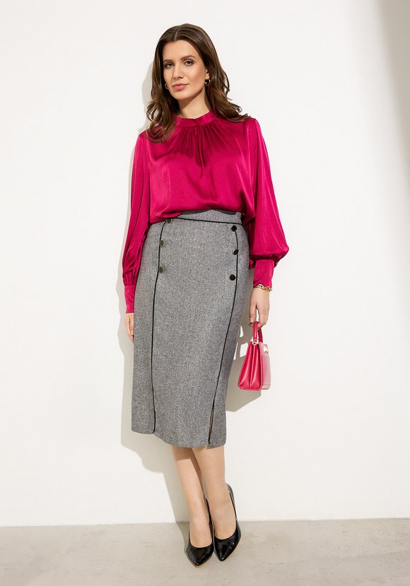 Юбка с отделкой кантом и пуговицами шир.  580, рис. 2