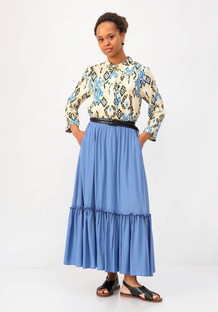 Юбка с воланом с резинкой на талии шир.  750, рис. 15