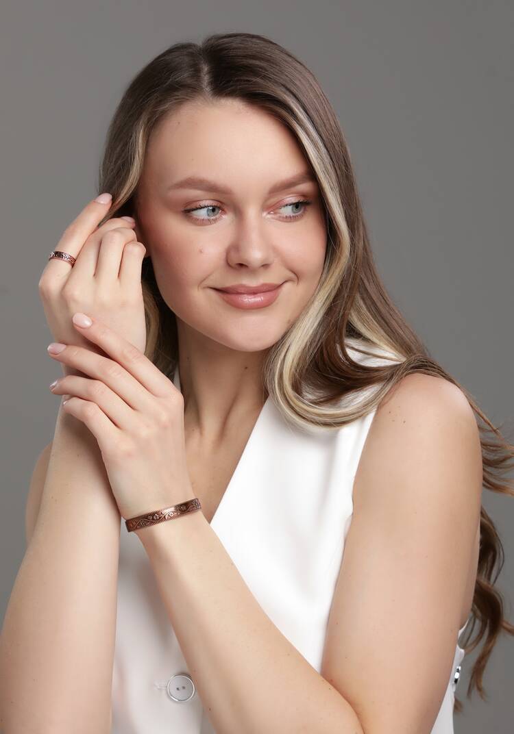 Комплект с магнитами: браслет + кольцо шир.  750, рис. 1