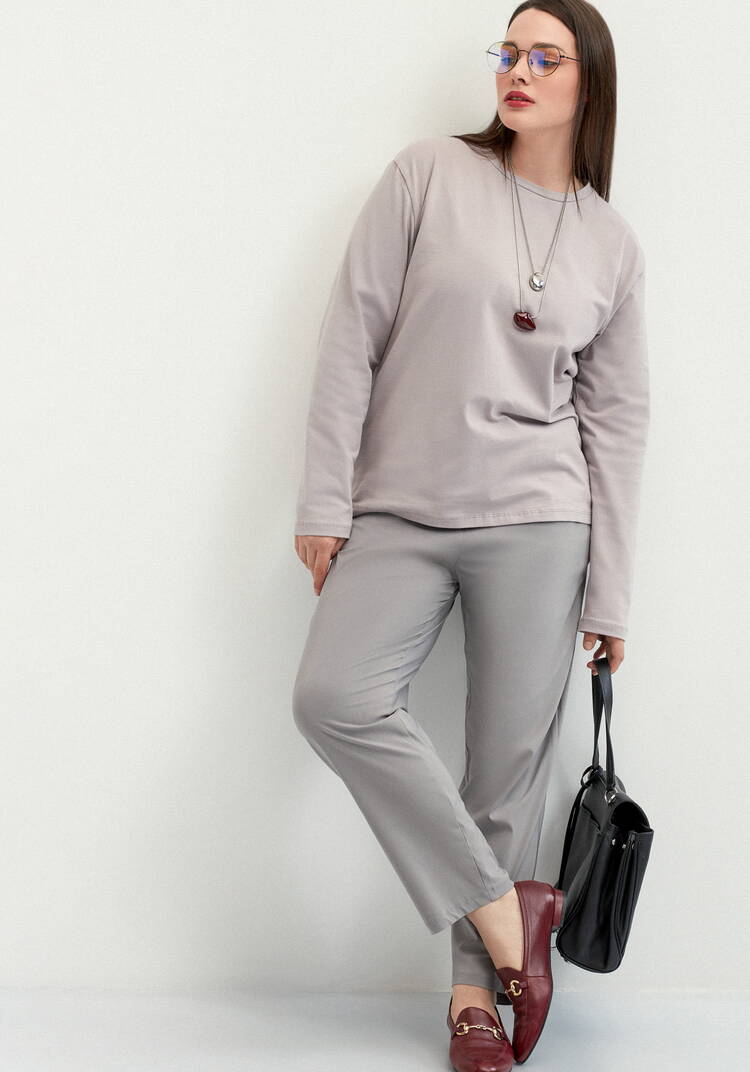 Брюки зауженные с декором из пуговиц шир.  750, рис. 21