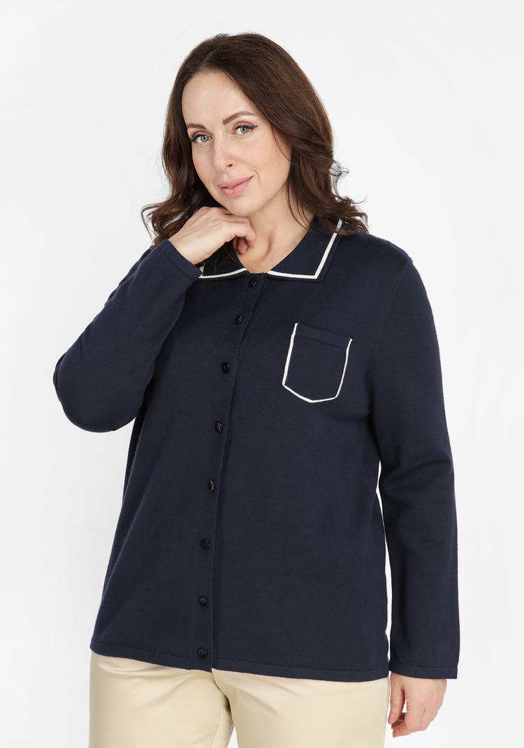 Блуза с контрастной декорированной отделкой шир.  750, рис. 5