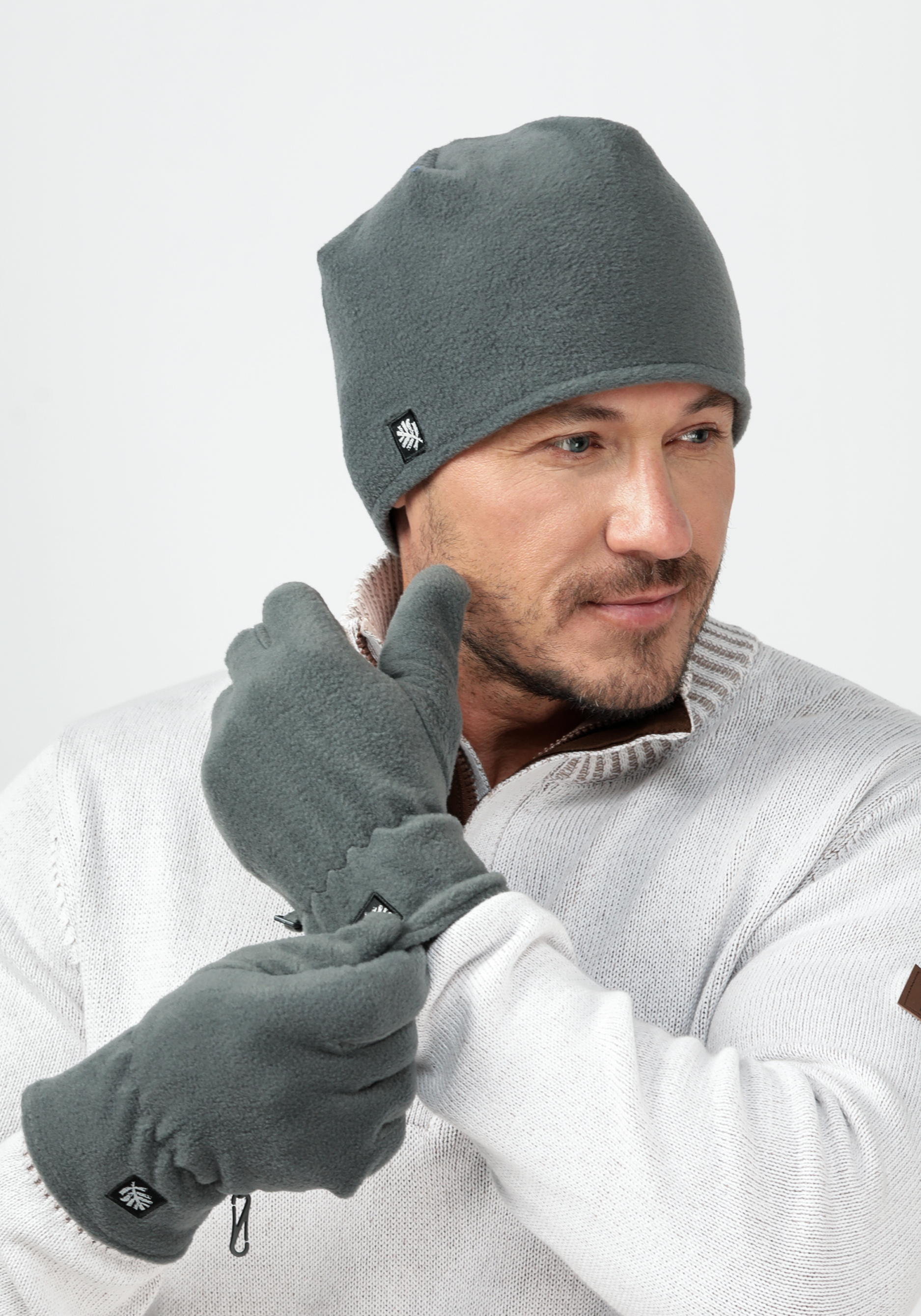 Комплект перчатки и шапка "Бен" Atlas for men, цвет серый, размер 9