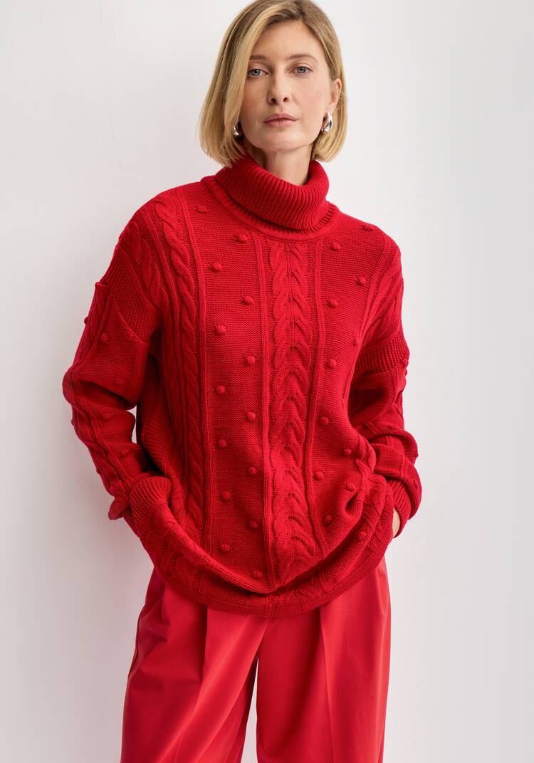 Джемпер с высокой горловиной и косами шир.  750, рис. 24