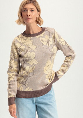 Джемпер с метанитью и цветочным рисунком