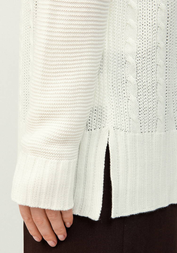 Удлиненный джемпер с косами шир.  750, рис. 16