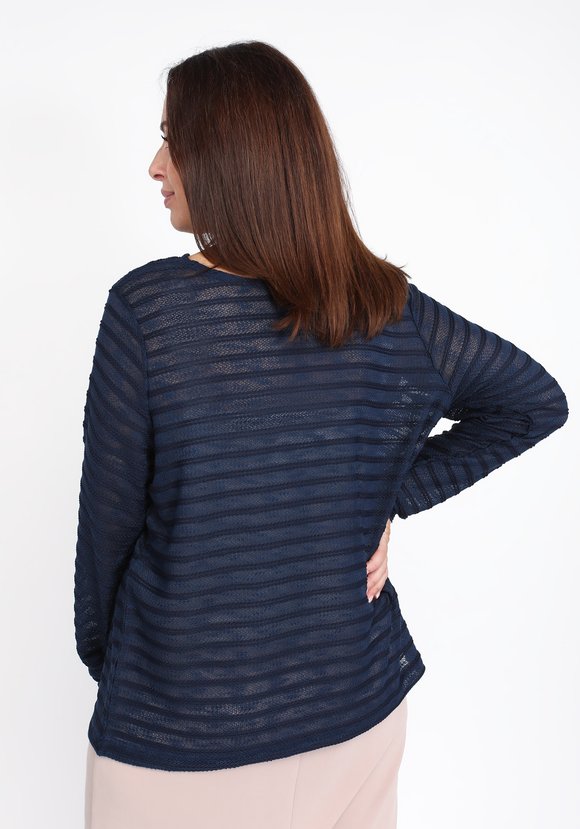 Джемпер с ажурной вязкой однотонный шир.  580, рис. 6