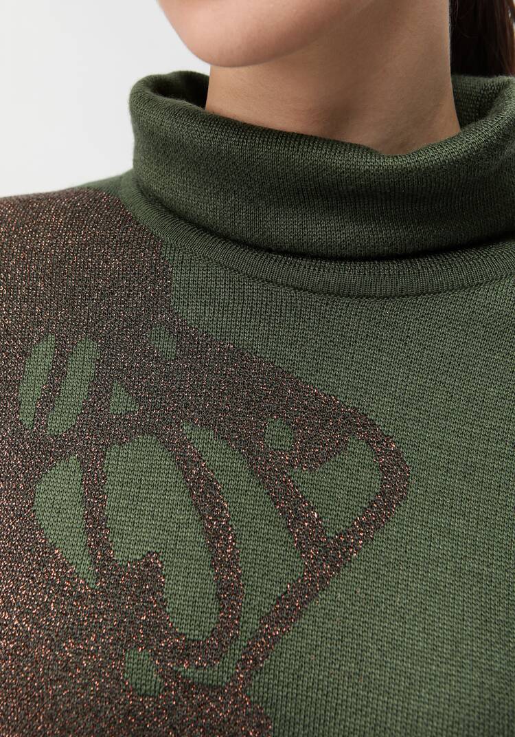 Туника женская с абстракцией и высоким горлом шир.  750, рис. 35