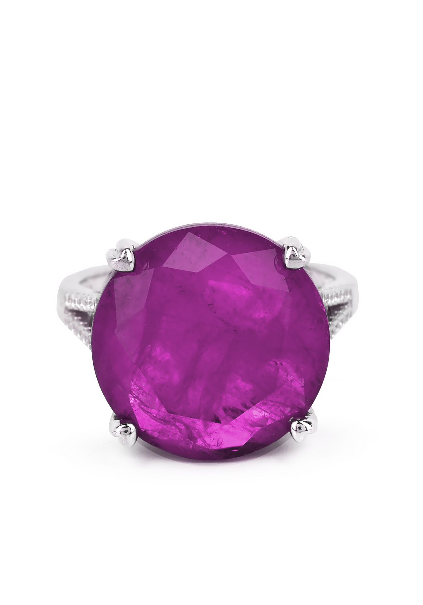 Кольцо серебряное "Леди" Fresh Jewelry, размер 19, цвет сиреневый солитер, сплит шенк - фото 2