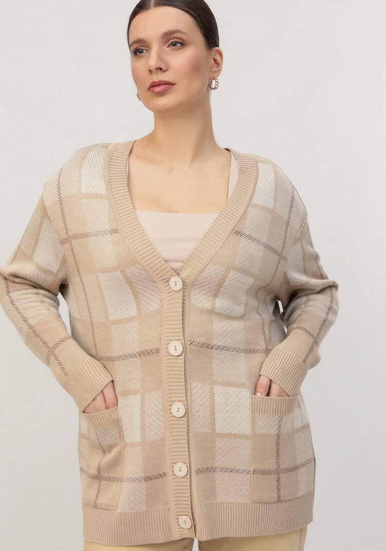 Кардиган с рисунком шахматная клетка шир.  750, рис. 9