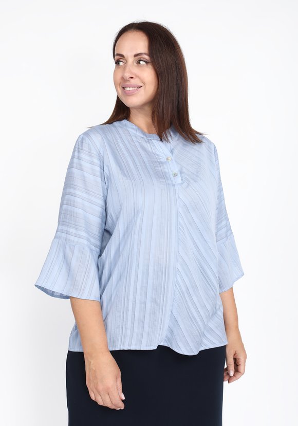 Блуза свободная с расклешенным рукавом шир.  580, рис. 2