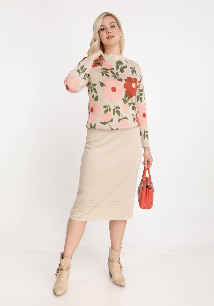 Джемпер прямой с крупным цветочным рисунком шир.  750, рис. 7