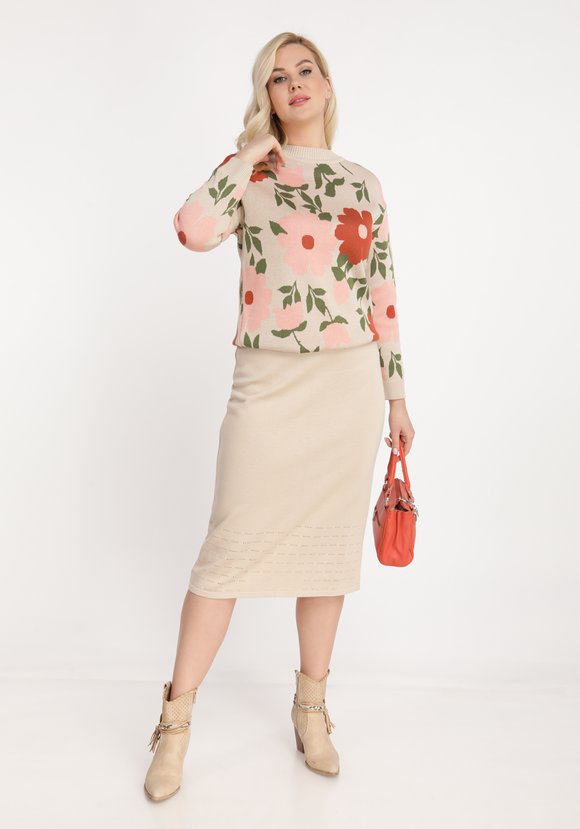 Джемпер прямой с крупным цветочным рисунком шир.  580, рис. 7