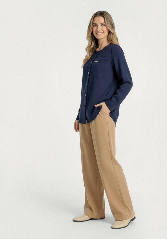 Рубашка на пуговицах из льна шир.  580, рис. 9