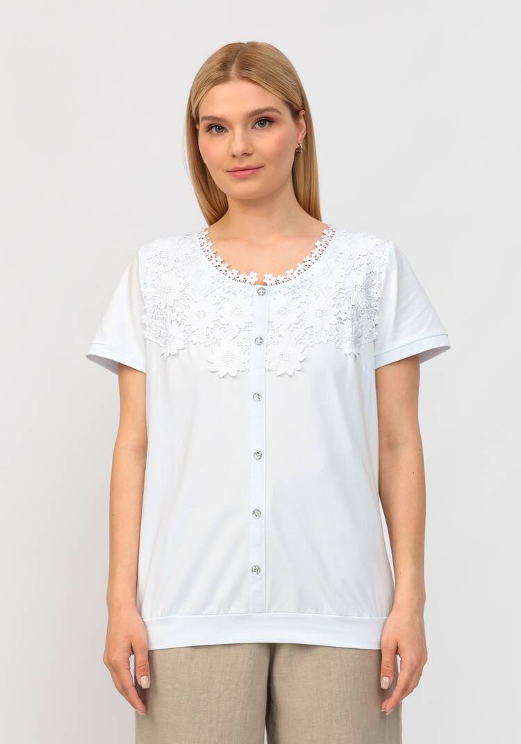 Блуза с кружевом Джульетта шир.  750, рис. 9