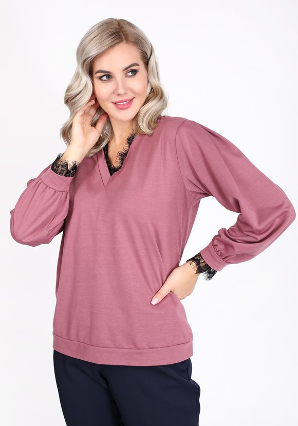 Джемпер с отделкой из кружева шир.  580, рис. 8