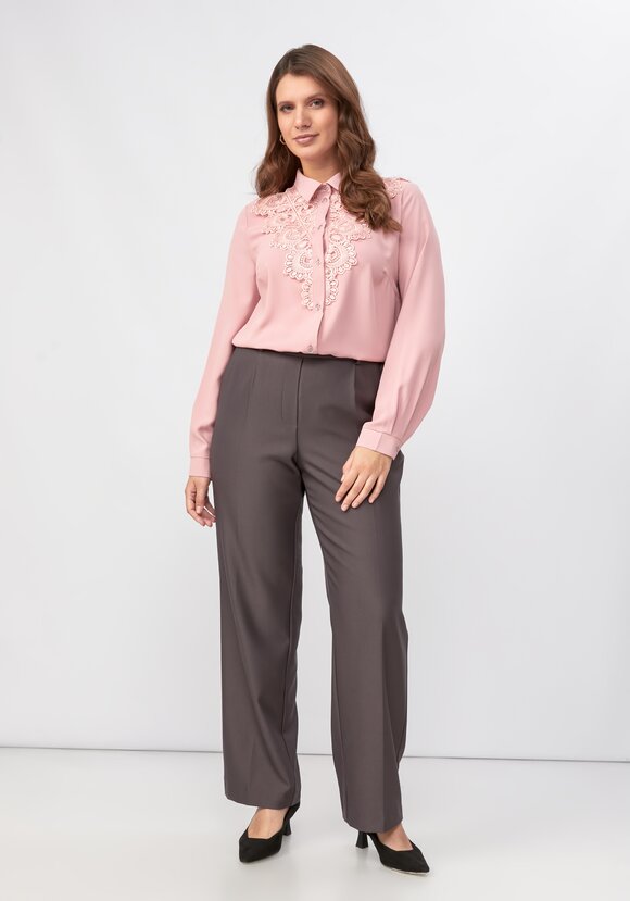 Блуза прямого кроя с ажурным кружевом шир.  580, рис. 15