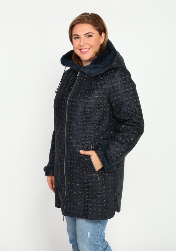 Дубленка с карманами на молнии шир.  580, рис. 9