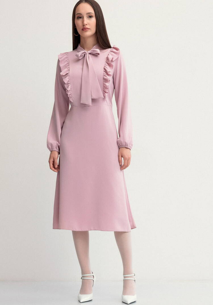 Платье с бантом и рюшами шир.  750, рис. 4