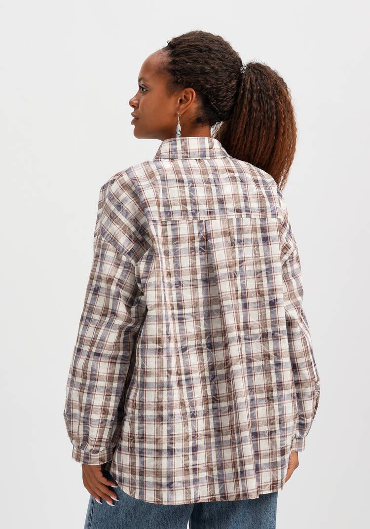 Рубашка в клетку свободного кроя шир.  750, рис. 3