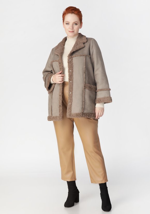 Полупальто из экомеха шир.  580, рис. 12