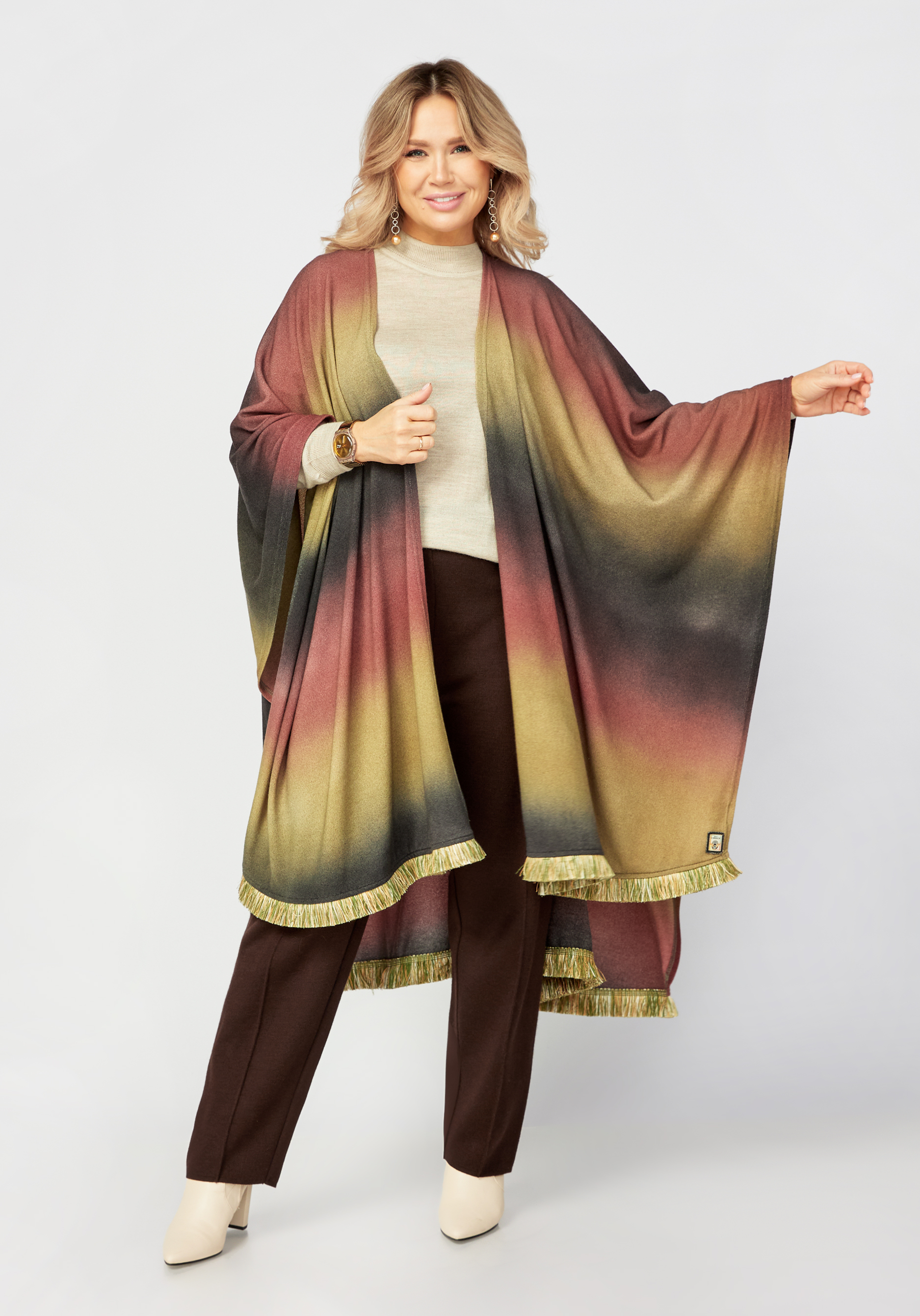 Пончо трикотажное "Эльза"