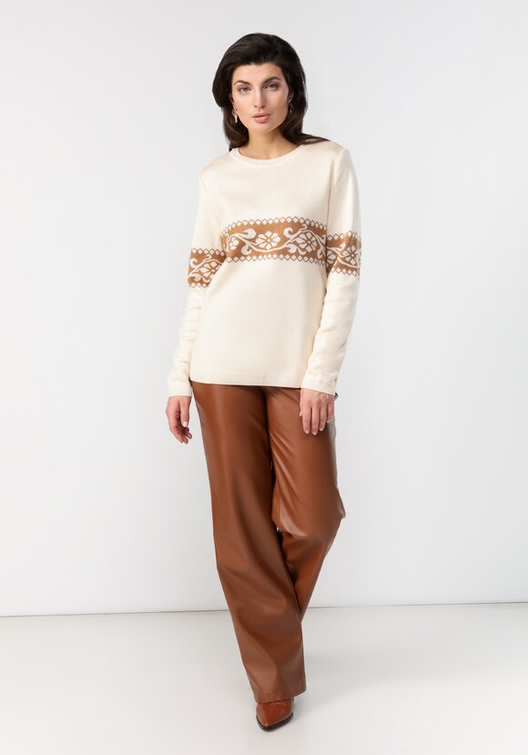 Джемпер женский с рисунком по груди и рукавам шир.  580, рис. 7