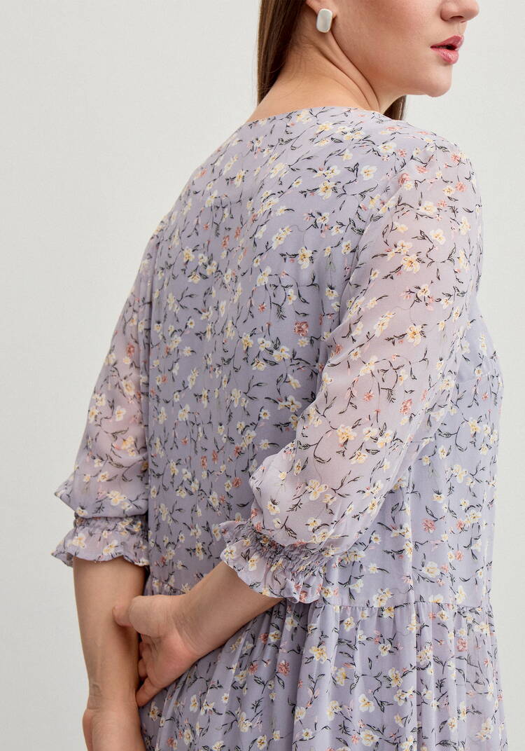 Платье миди из шифона с принтом шир.  750, рис. 19