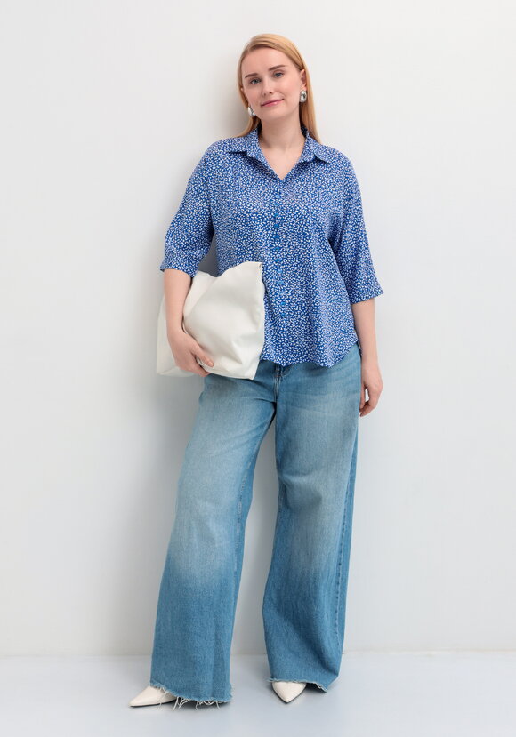 Рубашка свободная на пуговицах шир.  580, рис. 8