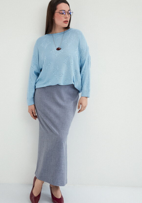 Джемпер структурной вязки свободного силуэта шир.  580, рис. 2