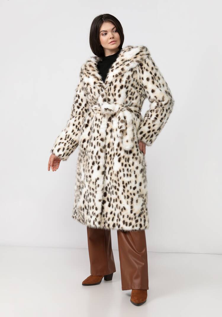 Шуба с леопардовым воротником шир.  750, рис. 25