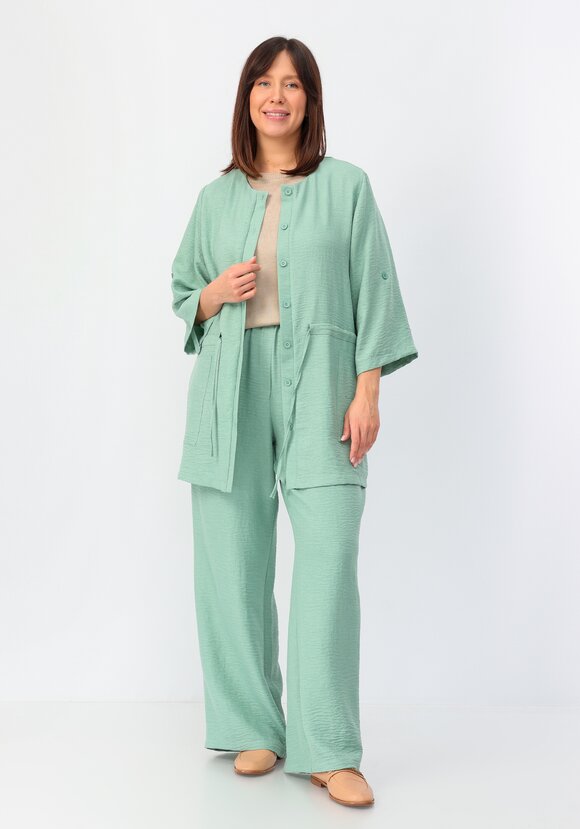 Кардиган на пуговицах с кулиской по талии шир.  580, рис. 18