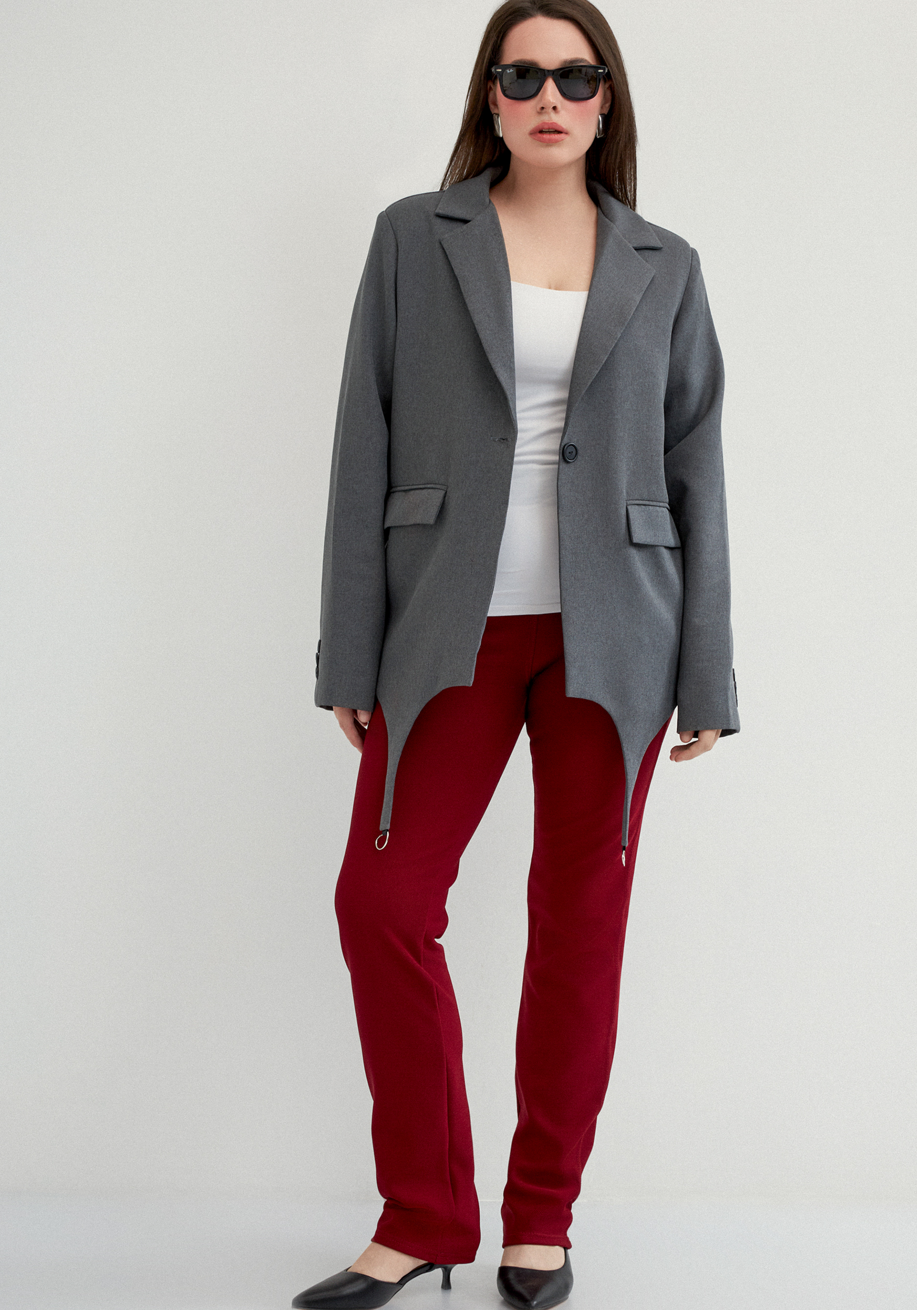 

Брюки-утяжка прямые, Бордовый