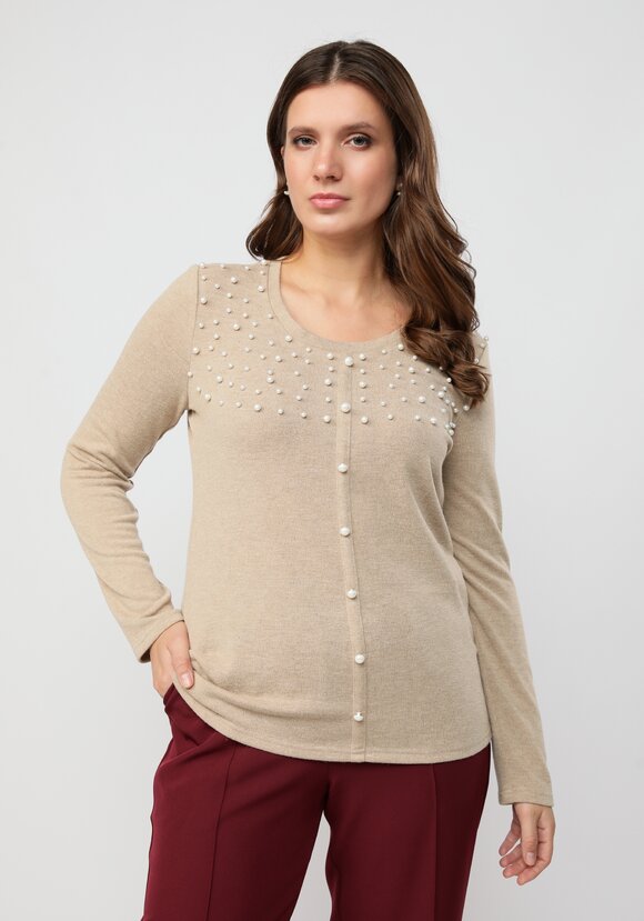 Джемпер с жемчугом шир.  580, рис. 15