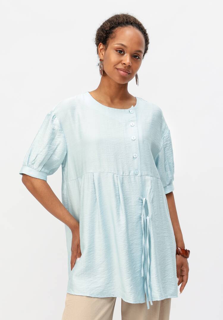 Блуза свободная с декоративными завязками шир.  750, рис. 23