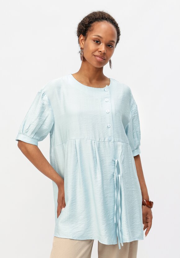 Блуза свободная с декоративными завязками шир.  580, рис. 23