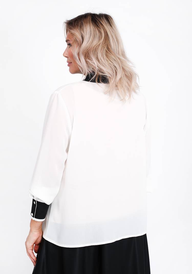 Блуза прямого кроя с брошью в виде банта шир.  750, рис. 4