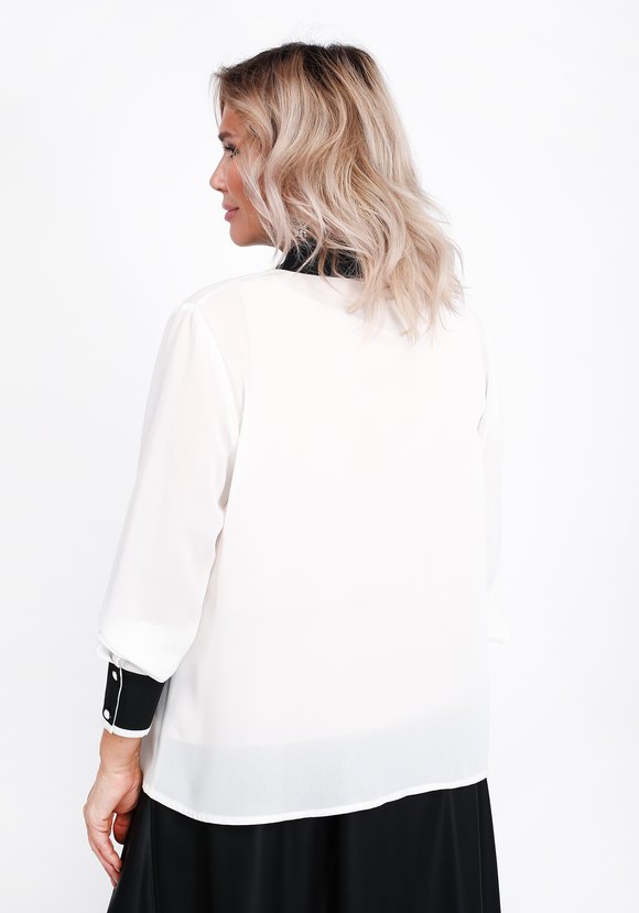 Блуза прямого кроя с брошью в виде банта шир.  580, рис. 4