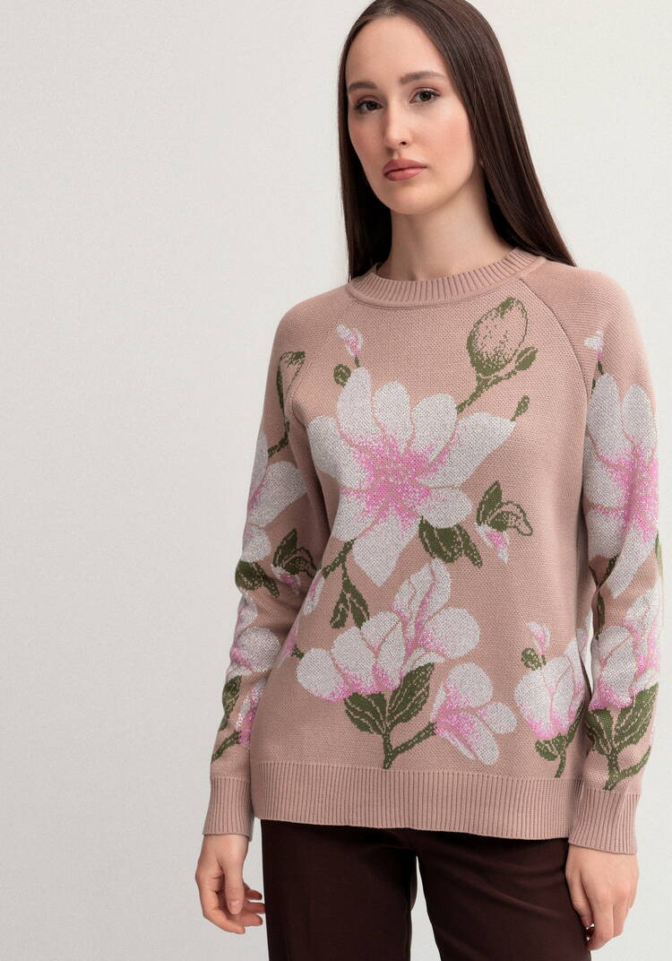 Джемпер с нежным цветочным орнаментом шир.  750, рис. 7