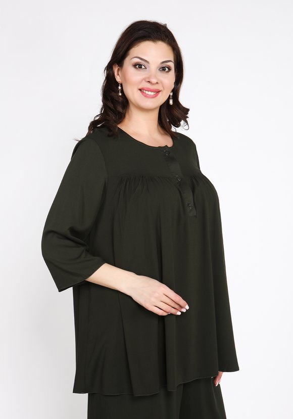 Блуза свободного кроя на пуговичках шир.  580, рис. 2