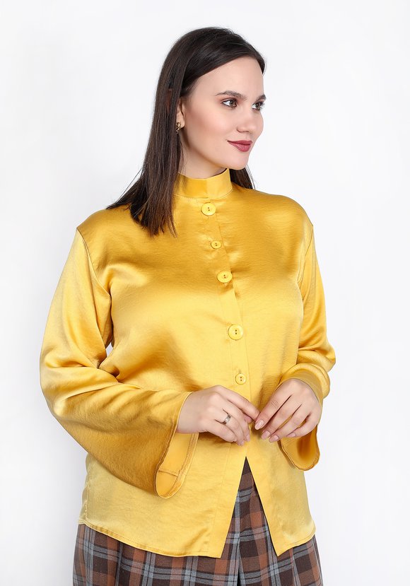 Рубашка с декоративными пуговицами шир.  580, рис. 5