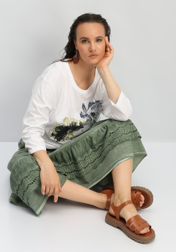 Лонгслив с цветами 3D шир.  580, рис. 8