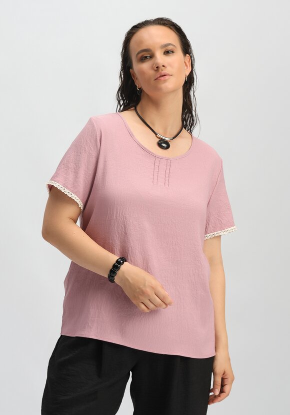 Футболка с кружевными вставками на рукавах шир.  580, рис. 15