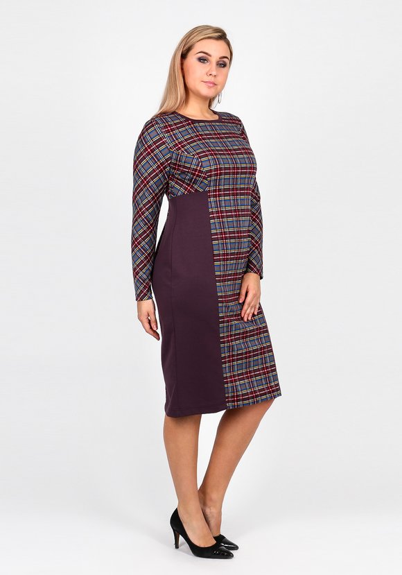 Платье с комбинированным принтом длины миди шир.  580, рис. 7