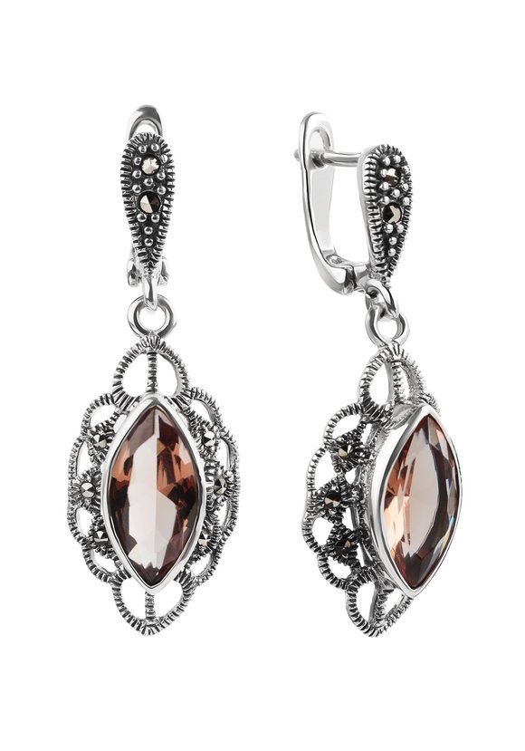 Серебряные серьги  Звезда востока шир.  580, рис. 2