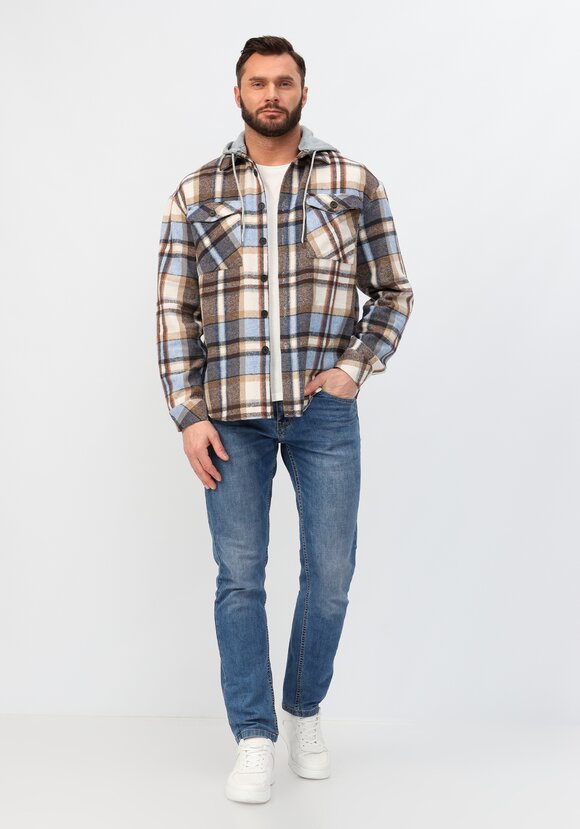 Рубашка с капюшоном в клетку шир.  580, рис. 19