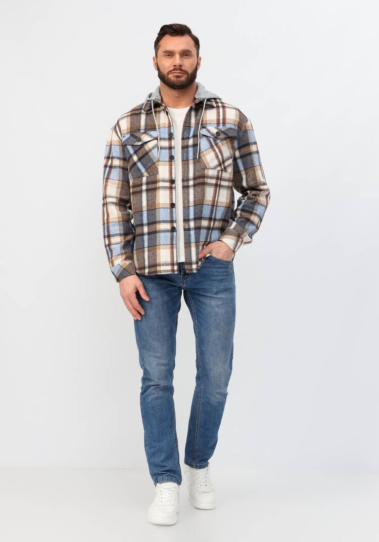 Рубашка с капюшоном в клетку шир.  750, рис. 19