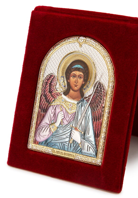 Икона Небесные покровители с эмалью, 7*9 см шир.  580, рис. 9