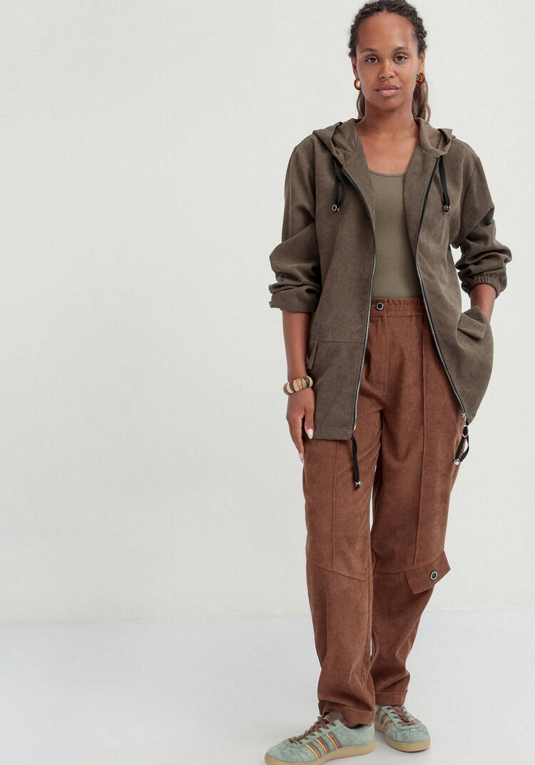 Куртка вельветовая с капюшоном на молнии шир.  750, рис. 18