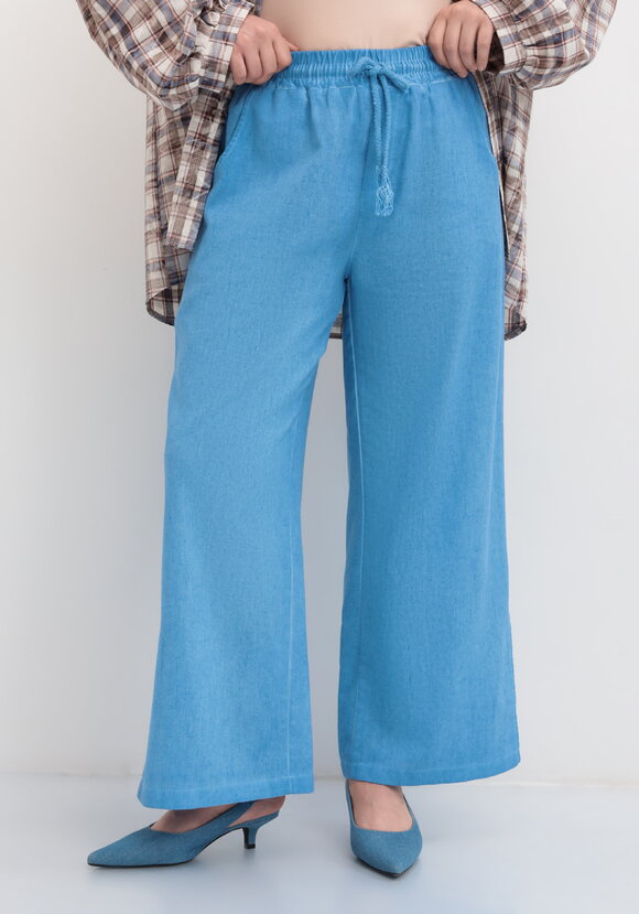 Брюки широкие на резинке со шнурком шир.  580, рис. 2