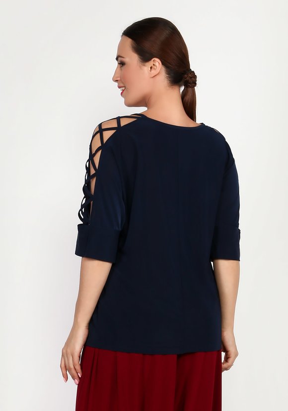 Блузка с оригинальными рукавами 1/2 шир.  580, рис. 8